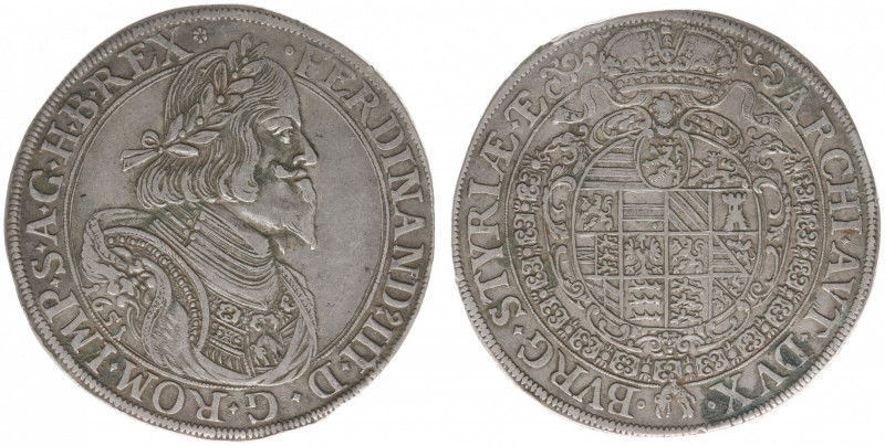 Austria - Empire - Ferdinand III (1637-1657) - Taler 1651, Graz (KM957, Her.404,...