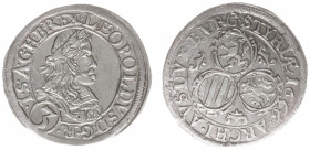 Austria - Empire - Leopold I (1657-1705) - 3 Kreuzer 1666, Graz (KM1115 Her.1338) - Obv: Laureate bust right / Rev: 3 oval arms - 1.82 g. - UNC