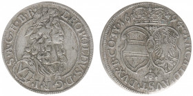 Austria - Empire - Leopold I (1657-1705) - 6 Kreuzer 1694, Hall (KM1366, Her.1191) - Obv: Laureate and draped bust right / Rev: Crown above 2 ornament...