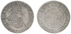 Austria - Empire - Leopold I (1657-1705) - Taler 1676-IAN, Graz, mm. Johann Anton Nowak (KM1272, Her.611, Dav.3232) - Obv: Laureate, crowned and drape...