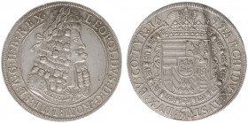 Austria - Empire - Leopold I (1657-1705) - Taler 1699, Hall (KM1303.4, Her.647, Dav.3245) - Obv: Laureate and aromored bust right / Rev: Crowned arms ...