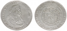 Austria - Empire - Leopold I (1657-1705) - 2 Taler 1678/75 IA-N, Graz, mm. Johann Anton Nowak, overdate variety (KM1268, Her.566, Dav.292) - Obv: Laur...