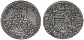 Austria - Empire - Joseph I (1705-1711) - Taler 1710, Hall (KM1438.1, Her.131, Dav.1018) - Obv: Laureate and armoured bust right / Rev: Crowned arms w...