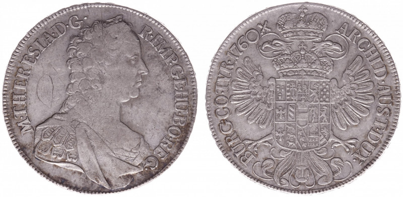 Austria - Empire - Maria Theresa (1740-1780) - Taler 1760, Vienna (KM1817, Her.4...