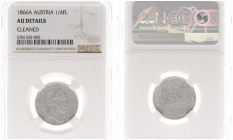 Austria - Empire - Franz Joseph I (1848-1916) - ¼ Gulden (Florin) 1866-A (KM2215, ANK25, Her.656) - Obv: Laureate head right / Rev: Crowned double hea...