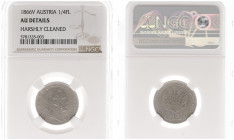 Austria - Empire - Franz Joseph I (1848-1916) - ¼ Gulden (Florin) 1866-V, Venice (KM2215, ANK25, Her.657) - Obv: Laureate head right / Rev: Crowned do...