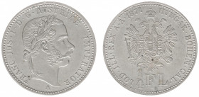 Austria - Empire - Franz Joseph I (1848-1916) - ¼ Gulden (Florin) 1871-A (KM2221, ANK26, Her.662) - Obv: Laureate head right / Rev: Crowned double hea...