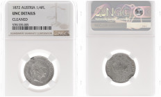 Austria - Empire - Franz Joseph I (1848-1916) - ¼ Gulden (Florin) 1872 (KM2217, ANK27, Her.663) - Obv: Laureate head right / Rev: Crowned double heade...