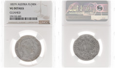 Austria - Empire - Franz Joseph I (1848-1916) - Gulden (Florin) 1857-V, Venice (KM2219, ANK28, Her.551) - Obv: Laureate head right / Rev: Crowned doub...