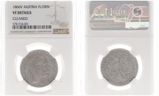 Austria - Empire - Franz Joseph I (1848-1916) - Gulden (Florin) 1866-V (KM2220, ANK29, Her.563) - Obv: Laureate head right / Rev: Crowned double heade...