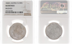 Austria - Empire - Franz Joseph I (1848-1916) - Gulden (Florin) 1868-A (KM2221, ANK30, Her.565) - Obv: Laureate head right / Rev: Crowned double heade...