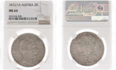Austria - Empire - Franz Joseph I (1848-1916) - 2 Florin (2 Gulden) 1872/1-A (KM2232, Her.500, ANK36) - Obv: Laureate head right / Rev: Crowned double...