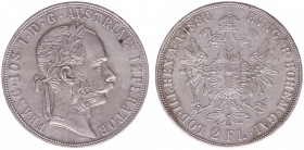 Austria - Empire - Franz Joseph I (1848-1916) - 2 Florin (2 Gulden) 1886 (KM2233, Her.515, ANK37) - Obv: Laureate head right / Rev: Crowned double hea...
