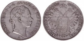 Austria - Empire - Franz Joseph I (1848-1916) - Taler 1852-A (KM2243.1, Her.424, ANK42) - Obv: Laureate head right / Rev: Crowned double headed imperi...