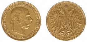 Austria - Empire - Franz Joseph I (1848-1916) - 10 Corona 1896 (KM2805, Her.382, Fr.506) - Obv: Laureate head right / Rev: Crowned double headed imper...