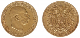 Austria - Empire - Franz Joseph I (1848-1916) - 10 Corona 1910 - Schwartz (KM2816, Her.389, Fr.513) - Obv: Head right / Rev: Crowned double headed imp...