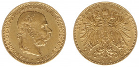 Austria - Empire - Franz Joseph I (1848-1916) - 20 Corona 1899 (KM2806, Her.335, Fr.504) - Obv: Laureate head right / Rev: Crowned double headed imper...
