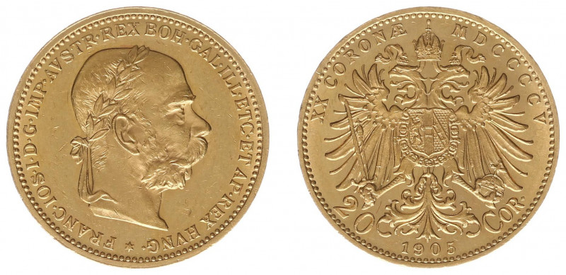 Austria - Empire - Franz Joseph I (1848-1916) - 20 Corona 1905 (KM2806, Her.341,...