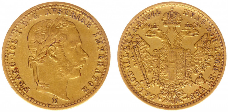 Austria - Empire - Franz Joseph I (1848-1916) - Ducat 1866-E, Karlsburg (KM2265,...