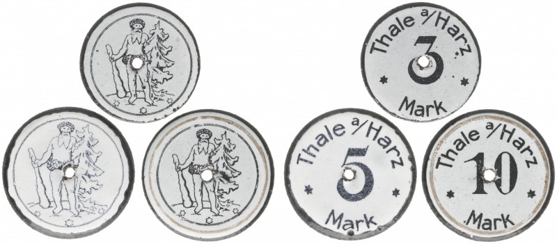 Deutschland - Emergency coins - Public Authorities - Thale 3, 5 and 10 Mark ND w...