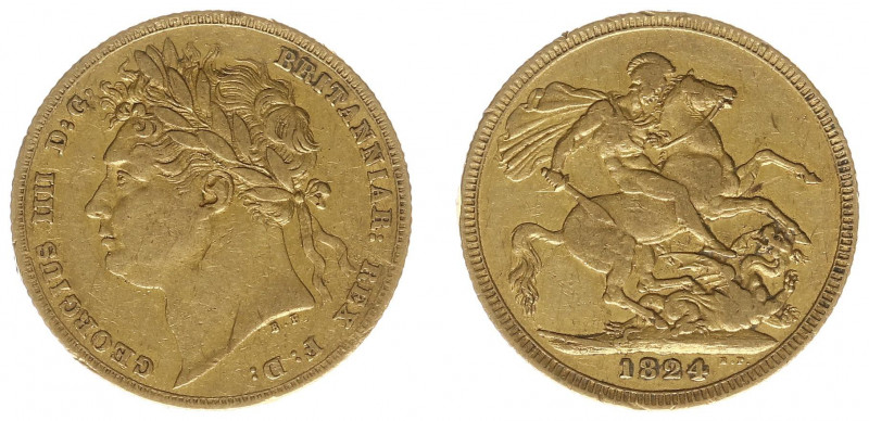 England - House of Hanover (1714-1901) - George IV (1820-1830) - Sovereign 1824 ...