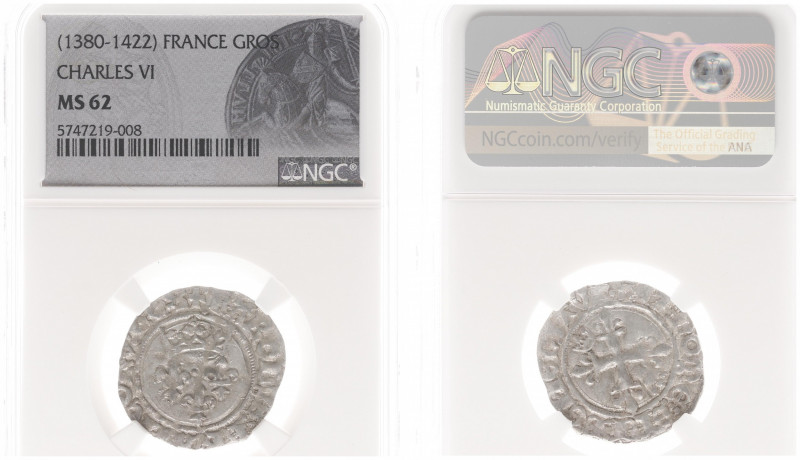 France - Royal (987-1793) - Charles VI (1380-1422) - Gros nd. (Dupl.387) - Obv: ...