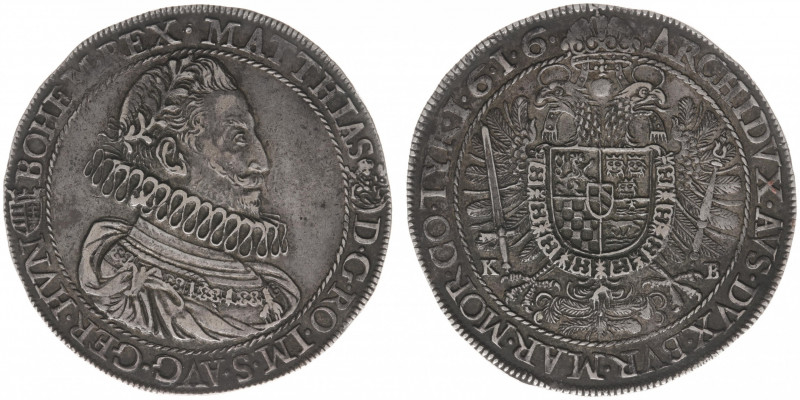 Hungary - Matthias (1608-1619) - Taler 1616-KB, Kremnitz (cf. KM59, Husz.1110, D...