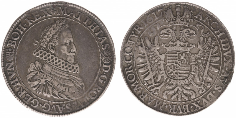 Hungary - Matthias (1608-1619) - Taler 1617-KB (KM59, Husz.1112, Dav.3056) - Obv...