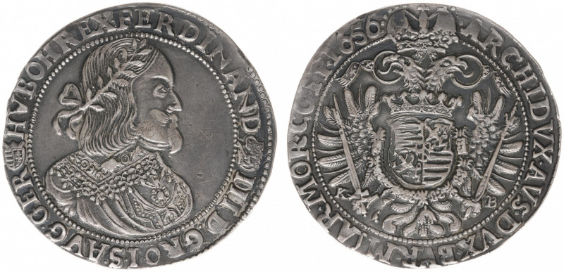 Hungary - Ferdinand III (1637-1657) - Taler 1656-KB, Kremnitz (KM107, Husz.1242,...