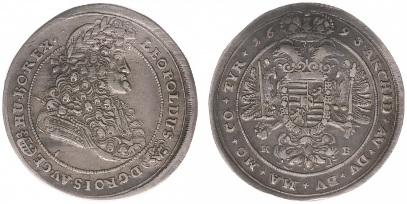 Hungary - Leopold I (1657-1705) - ¼ Taler 1693-KB (KM213, Husz.1409, Her.884) - ...