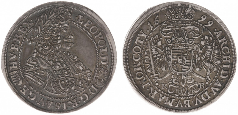 Hungary - Leopold I (1657-1705) - ½ Taler 1699-KB (KM220, Husz.1402, Her.849) - ...