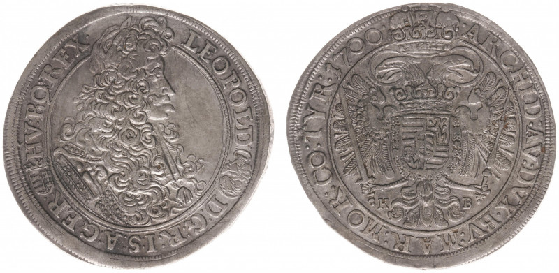 Hungary - Leopold I (1657-1705) - ½ Taler 1700-KB (KM251, Husz.1403, Her.850) - ...