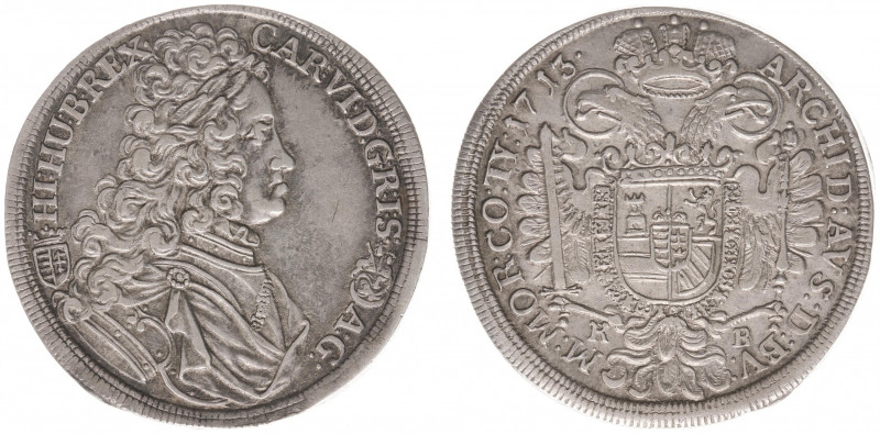 Hungary - Karl VI (1711-1740) - ½ Taler 1713-KB (KM287, Husz.1609, Her.530) - Ob...