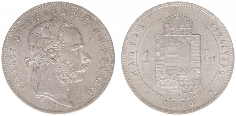 Hungary - Franz Joseph I (1848-1916) - Forint 1870-KB (KM453.1, Husz.2138, Her.5...