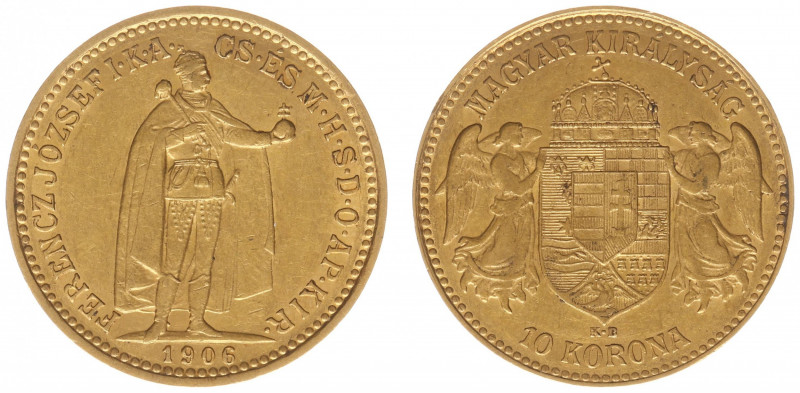 Hungary - Franz Joseph I (1848-1916) - 10 Korona 1906-KB (KM485, Husz.2200, Her....