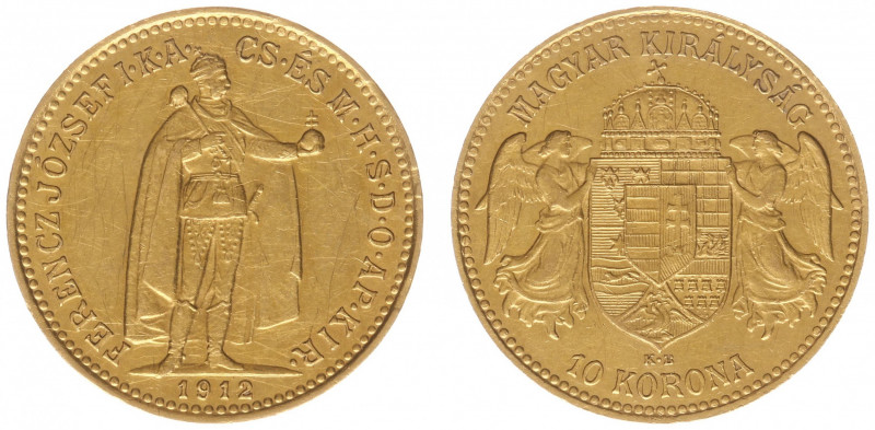 Hungary - Franz Joseph I (1848-1916) - 10 Korona 1912-KB (KM485, Husz.2200, Her....