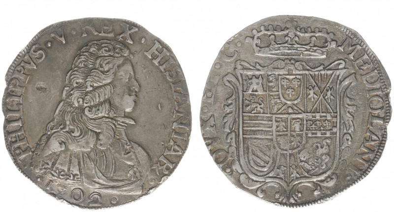 Italy - Milan - Filippo V (1701-1713) - Filippo 1702 (KM110, MIR393.1/R, Dav.137...