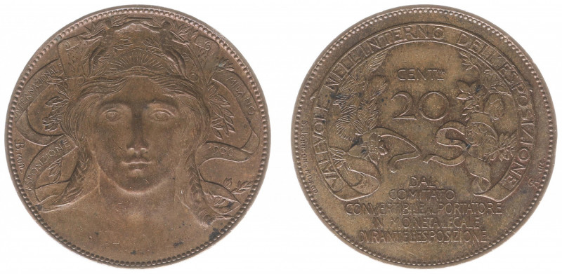 Italy - Kingdom - Vittorio Emanuele III (1900-1946) - 20 Centesimi 1906 - Milan ...