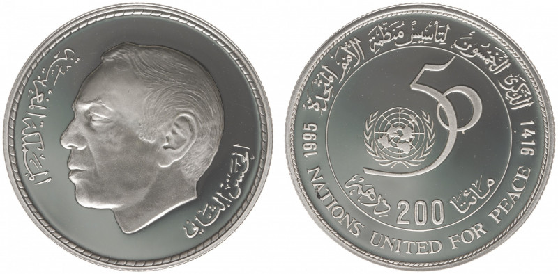 Morocco - Kingdom - al-Hassan II (1962-1999) - 200 Dirhams 1995 - 50th Ann. Unit...