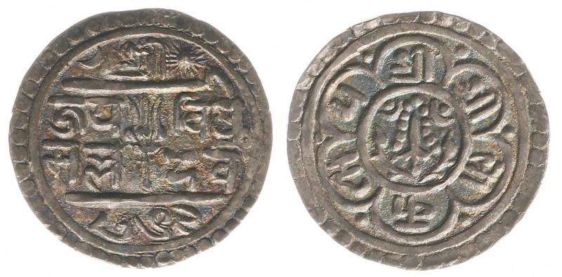 Nepal - Kingdom of Patan - Jaya Vishnu Malla (1729-1745) - AE Suki or ¼ Mohar NS...