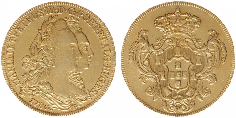 Portugal - Maria I and Pedro III (1777-1786) - 4 Escudos (Peça or 6400 Reis) 178...