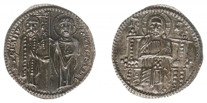 Serbia - Stefan Uros I (1243-1276) - AR Dinar or Gros nd. (Jov.5.1.1) - Obv: Kin...