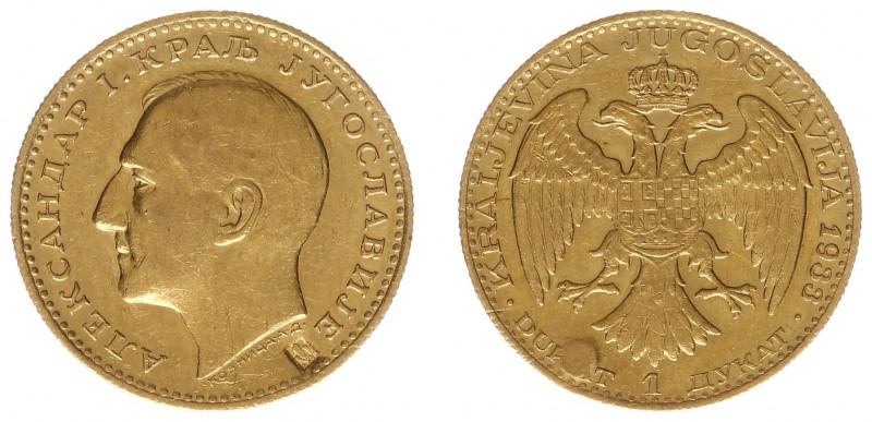 Yugoslavia - Alexander I (1921-1934) - Dukat 1933 - countermark Ear of Corn (kla...