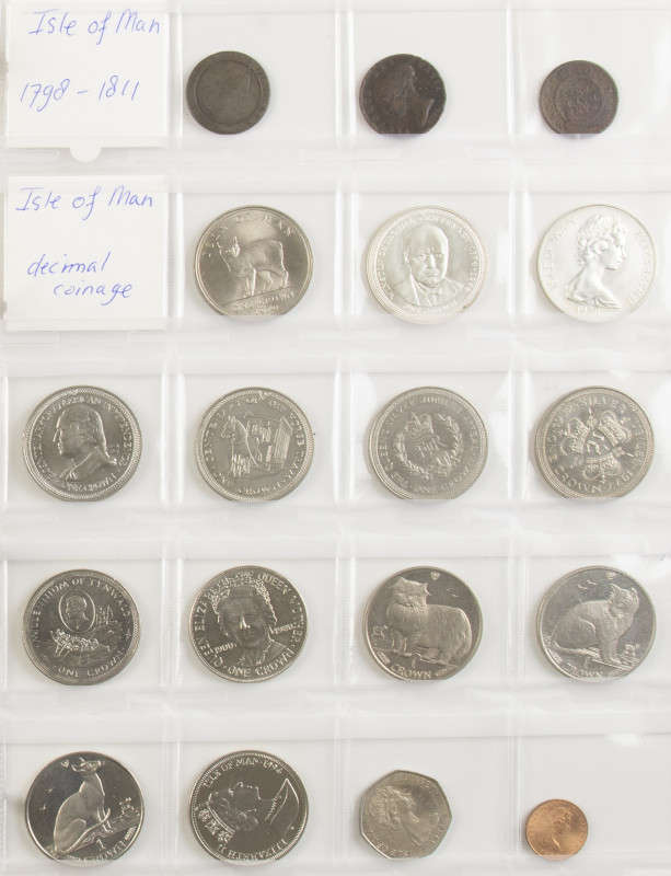 Isle of Man - Nice collection coins of Isle of Man from 1798 - 1994 a.w. few sil...