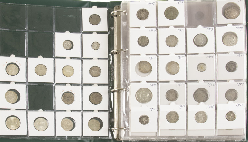 Scandinavia - Collection silver coins of the world a.w. Belgium, France, Egypt, ...