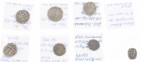 Afghanistan - Lot with 7 pieces 19th cent. ½ and 1 Rupee - full description in lot