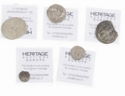 Arabian Empires - Lot with 4 coins Arabian Empires and 1x India, all old single auction lots - full description in lot,