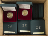 Belgium - Lot Belgium commemorative Proof 2 Euro 2005-2017 incl.2005 Henri & Albert II and 2006 Atomium