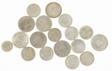 Belgium - Lot of various coins of the 19th and 20 th century - mainly 1 and 2 Franc coins