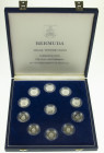 Bermuda - Proofset 1984 - 375th Ann. of the Settlement of Bermuda (KM PS7) cont. 11x silver 25 Cents 1984 (KM32a-42a)